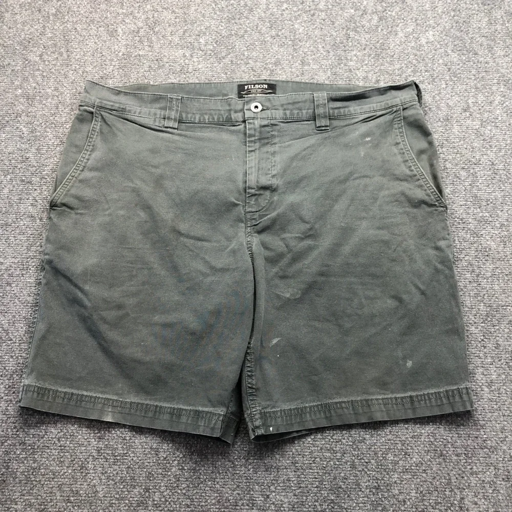 Filson Mens Charcoal Gray Green Cotton Canvas Chino Shorts Size 40